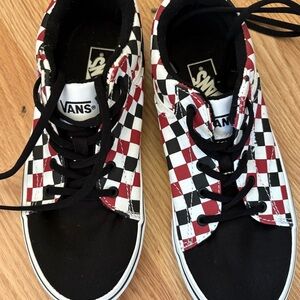 Vans Red and Black Checkerboard Shoes
